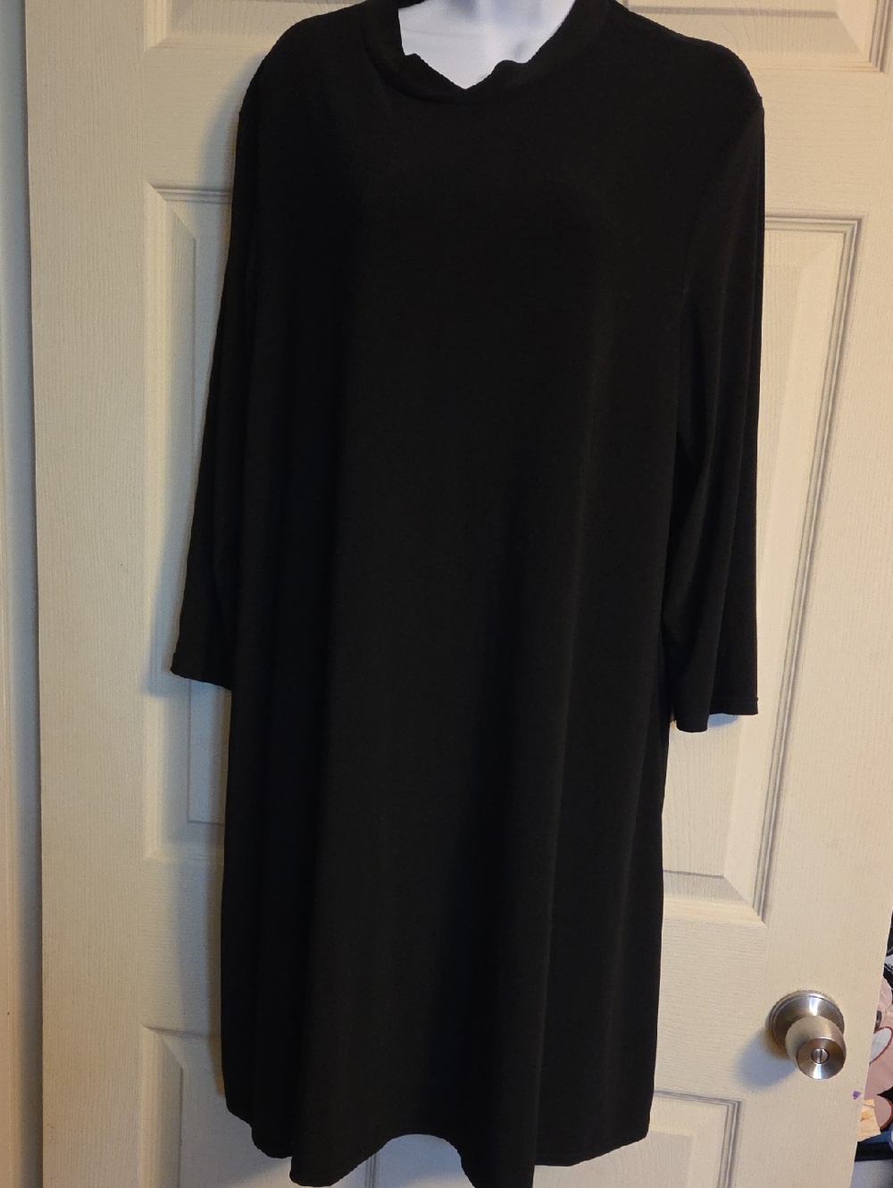 Nik & Nash black solid knit shift swing dress XXL